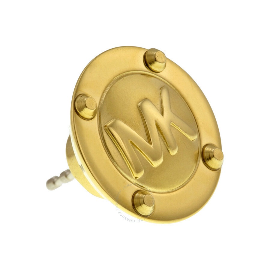 Vintage Michael Kors Mk Logo Gold Tone Stud Earrings